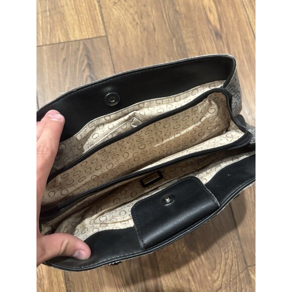 Guess Los Angeles Purse Shoulder Bag Gray All Over Design Logo (SEE PICS!) - Picture 6 of 8